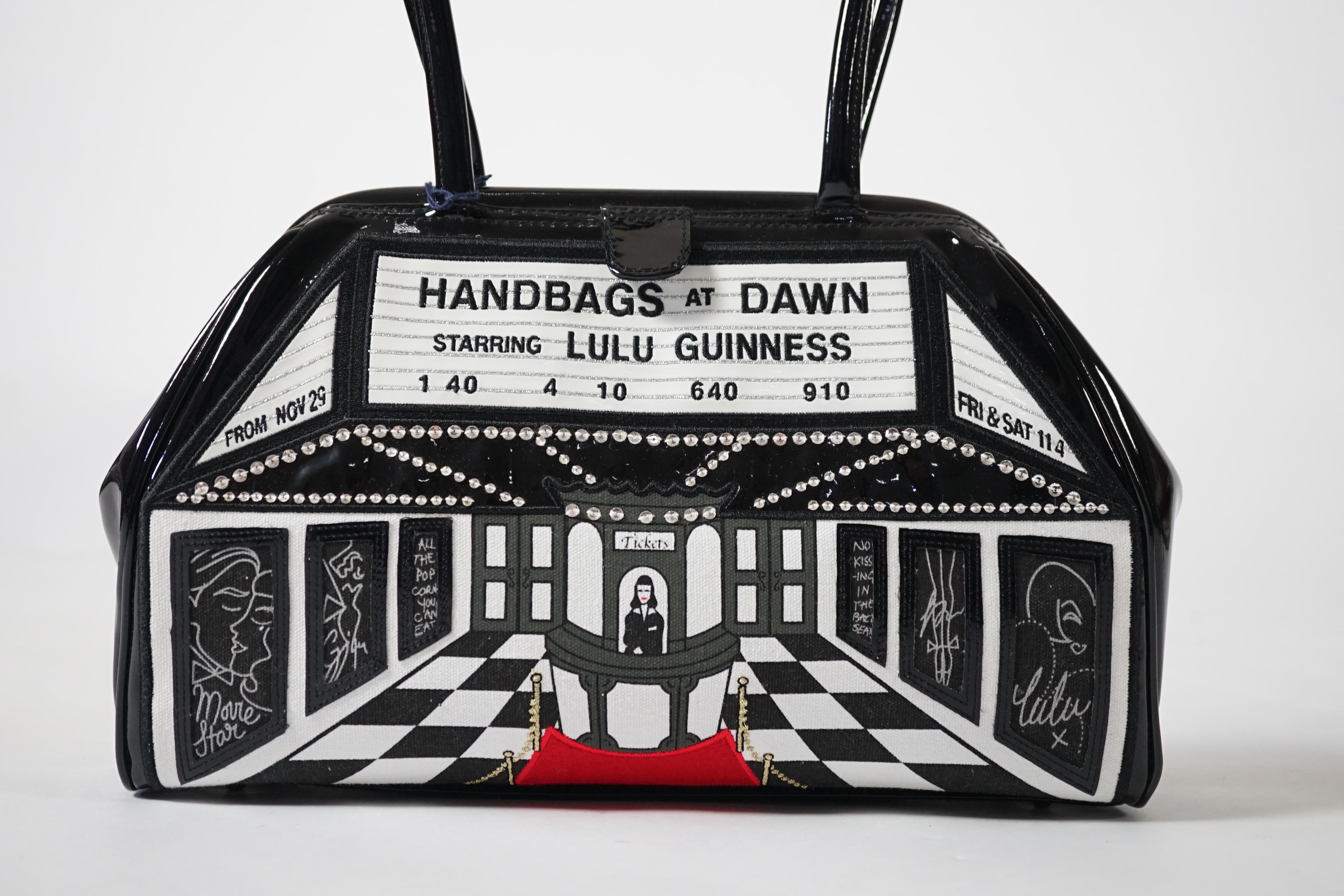 A Lulu Guinness Handbags at Dawn shoulder bag, height 20cm, height to handle 42cm, width 34cm, depth 11cm